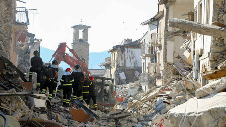 I danni del terremoto in Centro Italia (foto Protezione Civile)